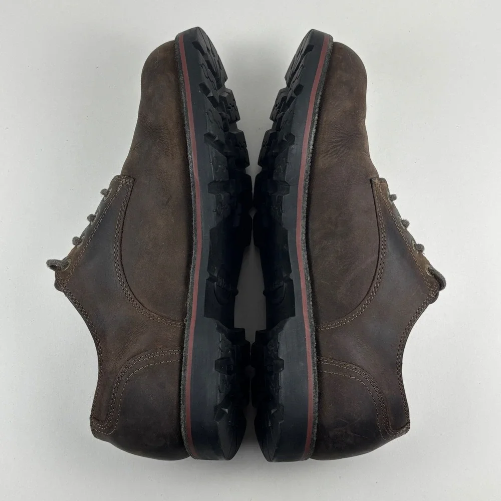 L.L. Bean Waterproof Leather Oxfords Mens 10 Medium Dark Brown Rugged Lug